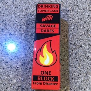 Savage Dares Drinking Tower Game - Red And Black Wood Towering Pieces